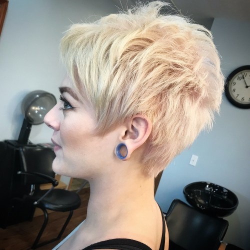 Feathered Blonde Pixie