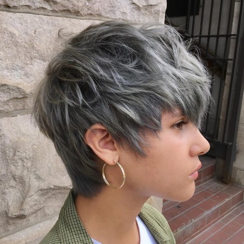 Gray Shaggy Pixie