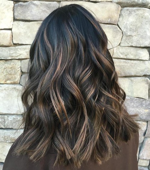 black hair with brown highlights