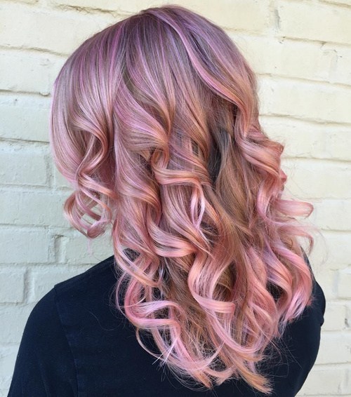 pastel lavender hair color with pink highlights