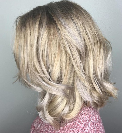 golden blonde hair with silver highlights