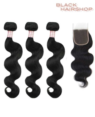 Lot Tissage Bresilien Ondulé X3 + Closure 4*4