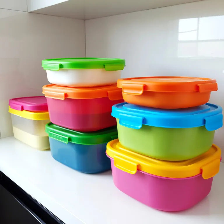 Couvercles extensibles en silicone colorés s’adaptant à différents contenants sur un plan de travail moderne