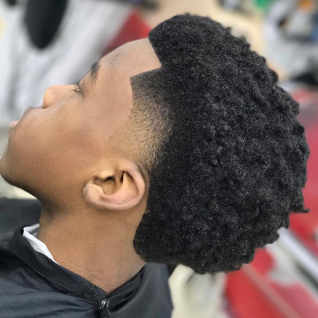 Temple fade haircut and curls