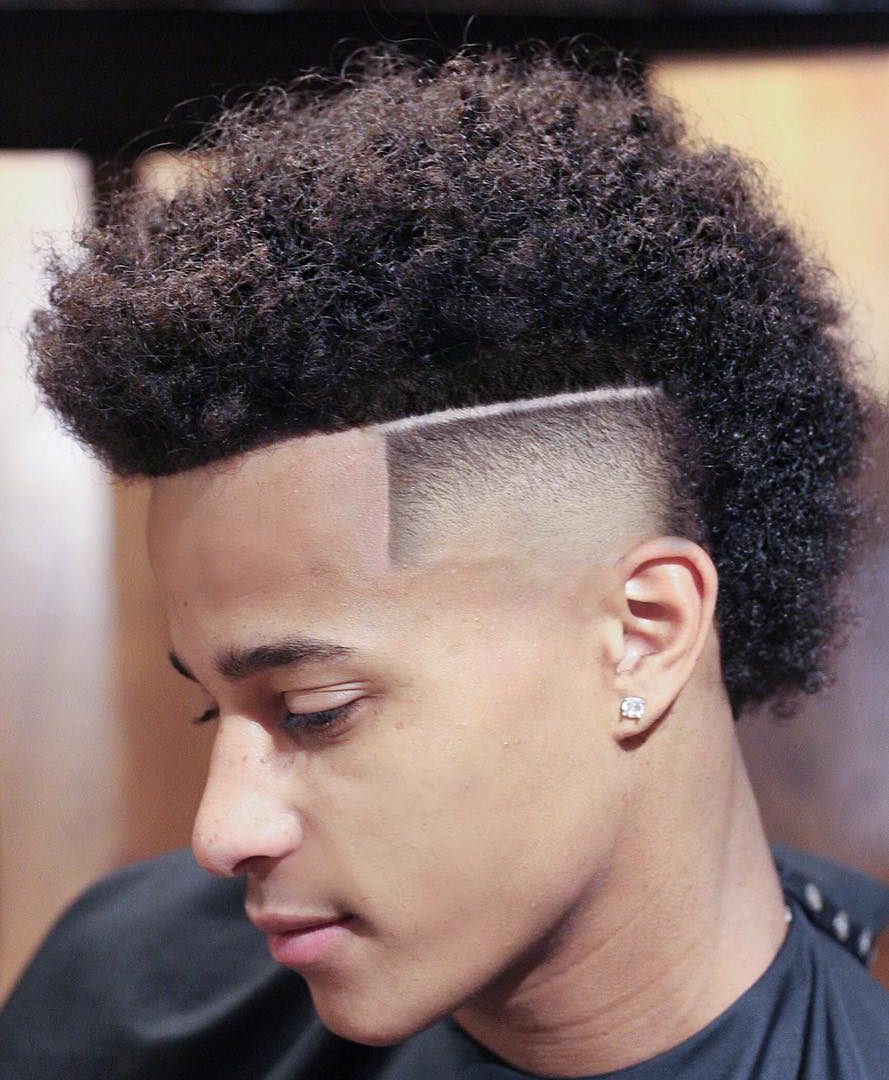 Curly Mohawk Haircut For Black Men