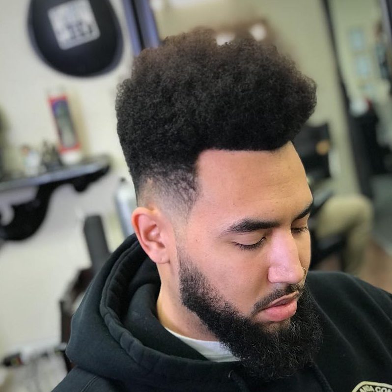 Curly High Top Fade Haircut