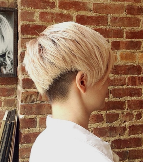 short shaggy haircut with nape undercut