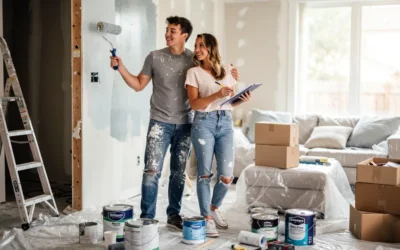 elaborer projet maison (1) Couple en pleine rénovation maison peinture et aménagement