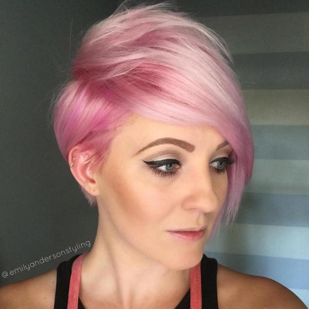 5 pastel pink pixie with long bangs - 30 coiffures Emo profondément émotionnelles et créatives pour les filles