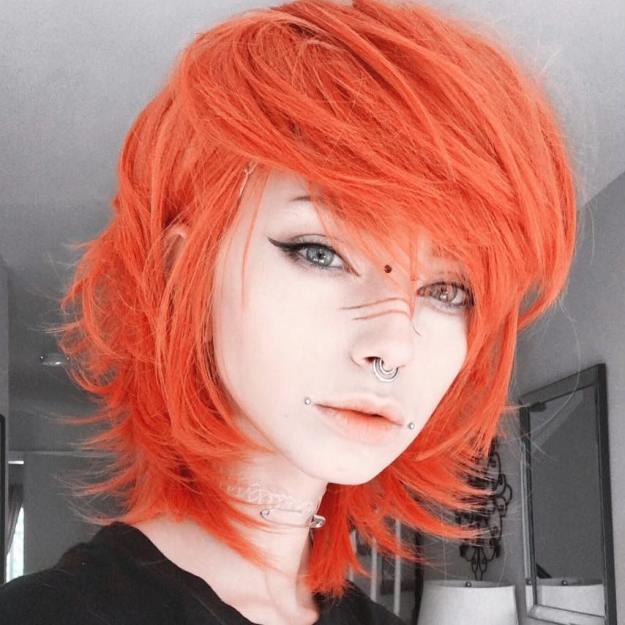 9 medium layered orange hair - 30 coiffures Emo profondément émotionnelles et créatives pour les filles