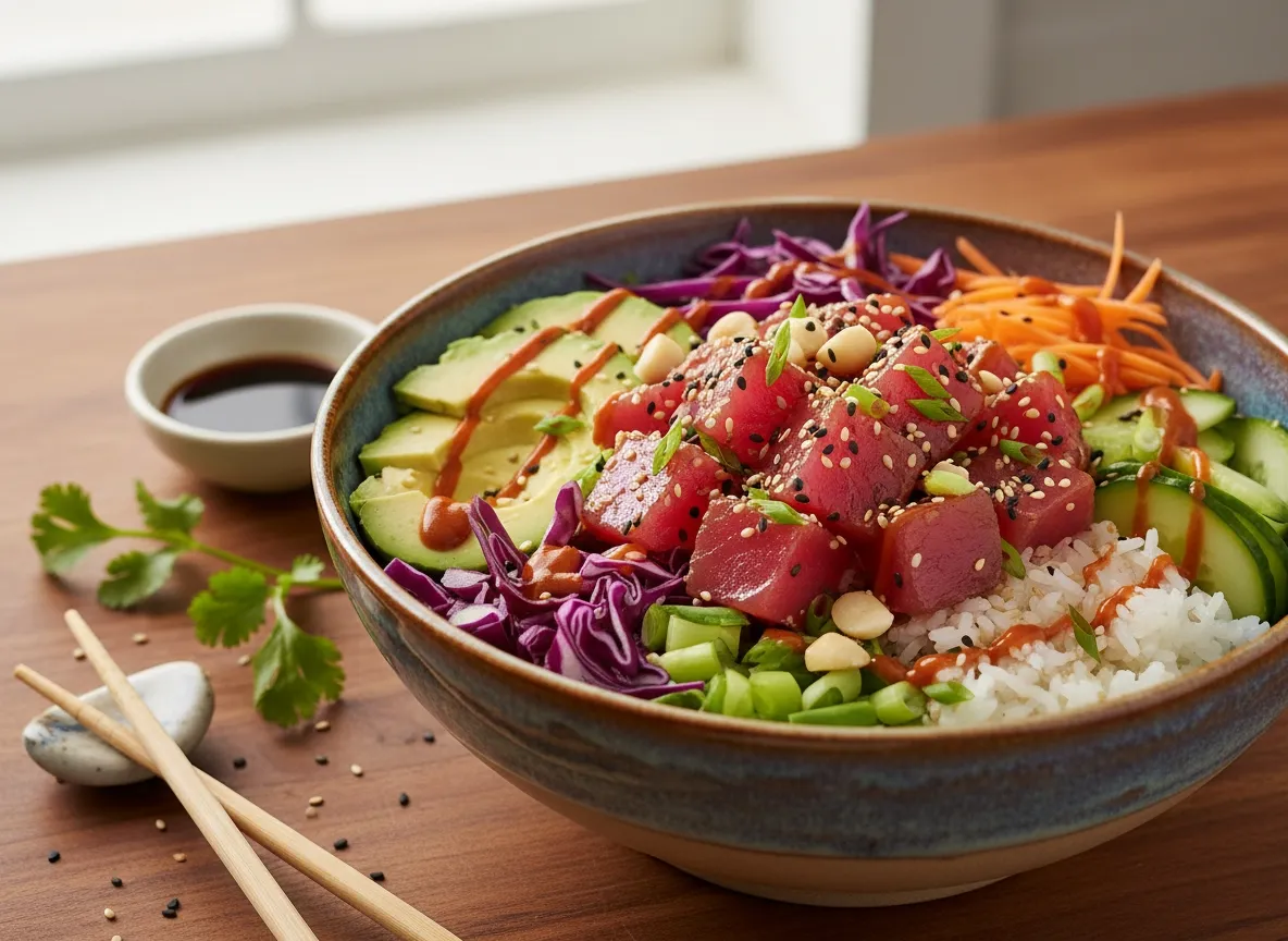 magnifique poke bowl maison sain