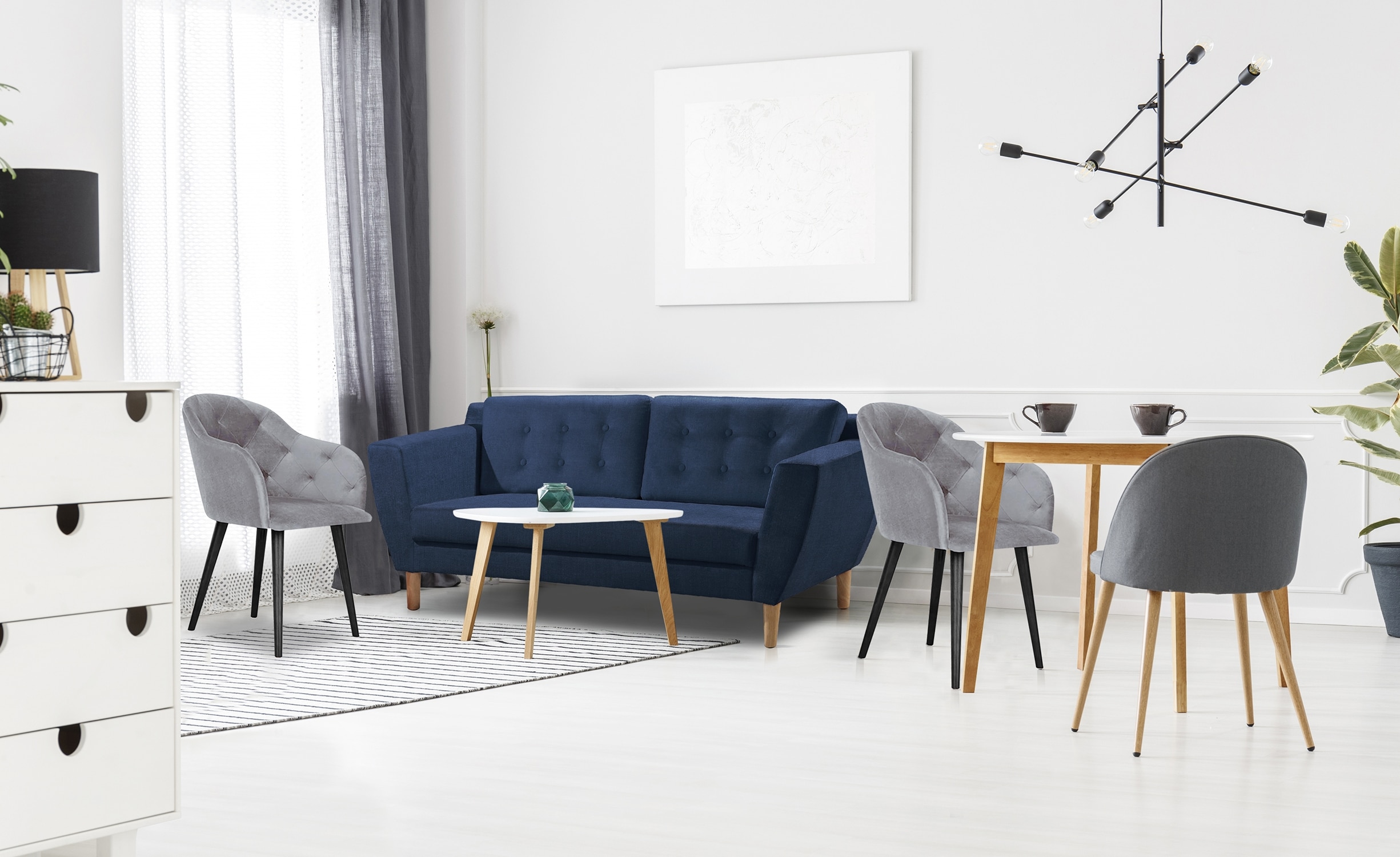 gibus 3ps bleu honorie argent - Décoration intérieure : Canapés et fauteuils, les stars pour un beau salon moderne !