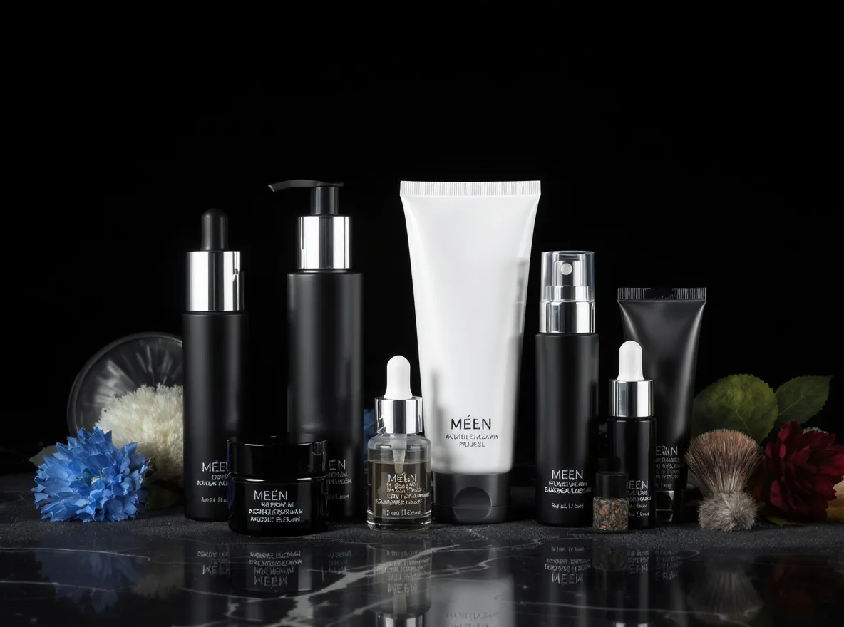 gamme complete produits de beauté cosmétiques homme