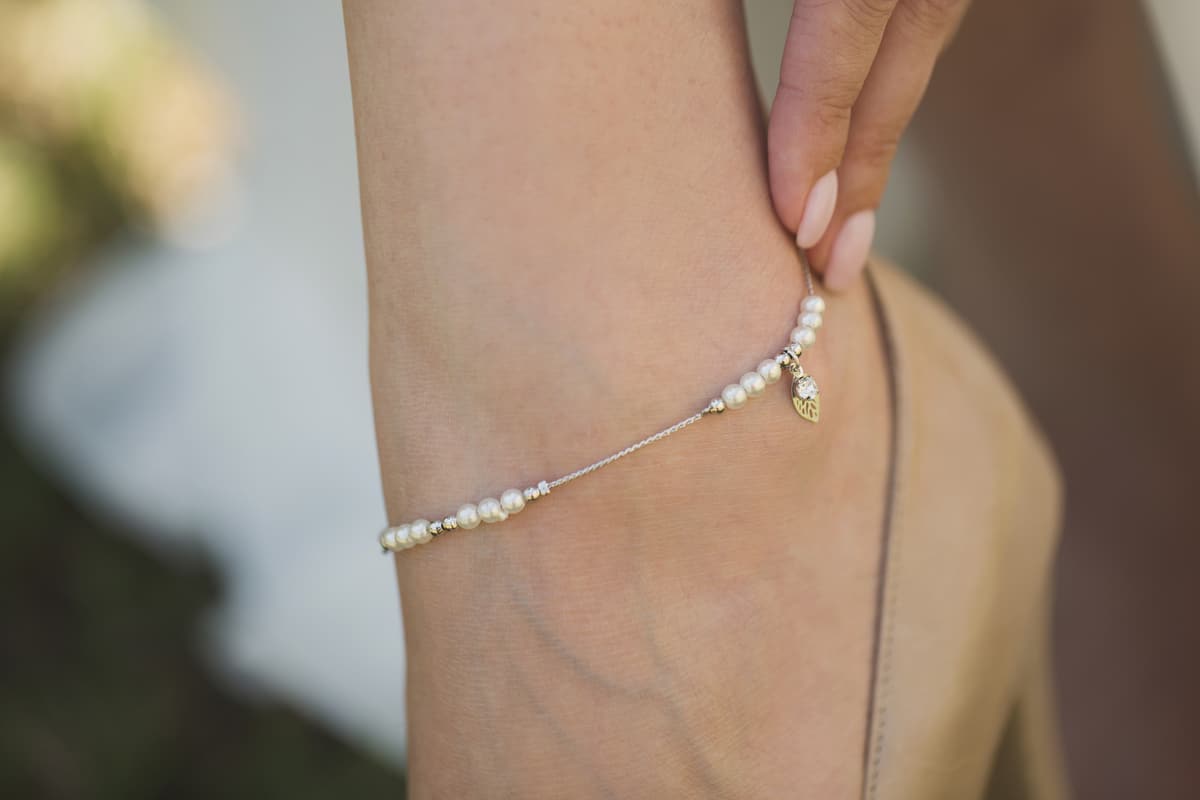 bracelet cheville bijoux élégants avec des perles