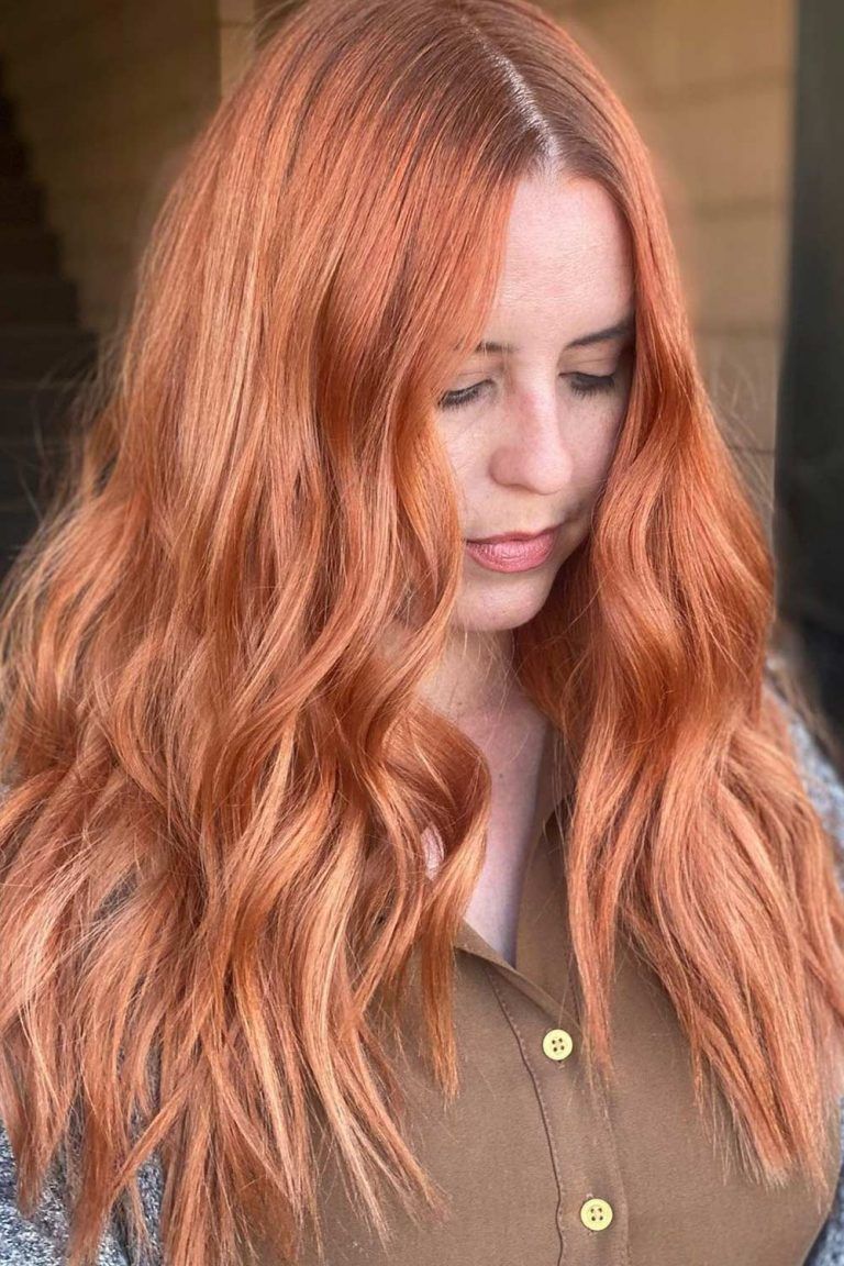 coupe cheveux teinte de cuivre rouge