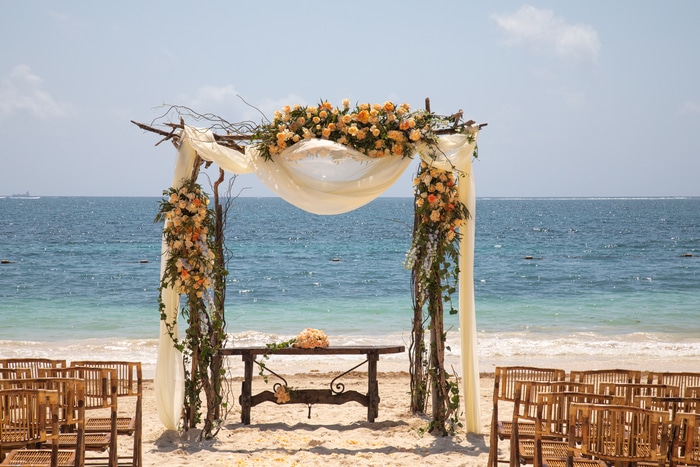 belvédère de mariage à la plage mariage au mexique 