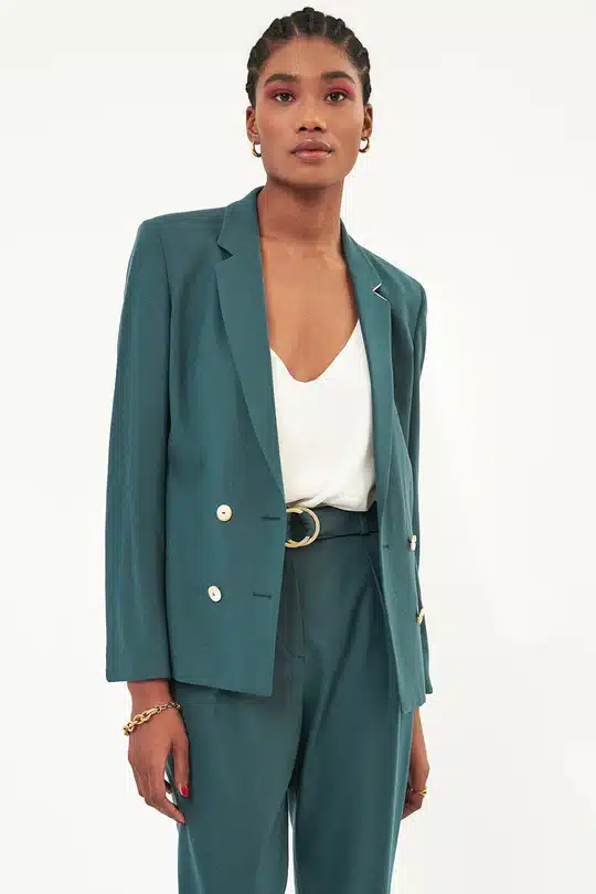 veste tailleur stylé chic tendance vert 