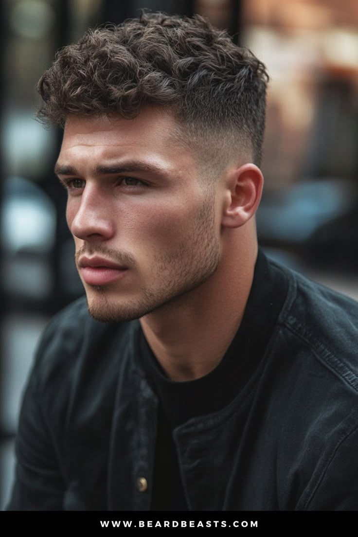 coupe dégradé curly homme