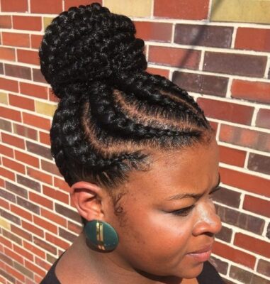 Chignon tresse afro americain