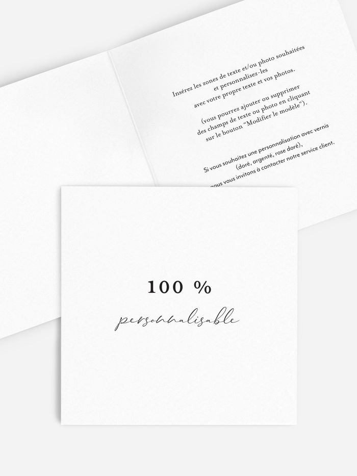 FAIRE PART DE MARIAGE PERSONNALISATION LIBRE 