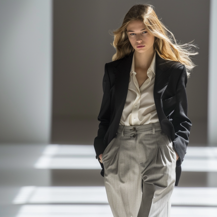 Superbe style dune mannequin femme en tailleur pantalon