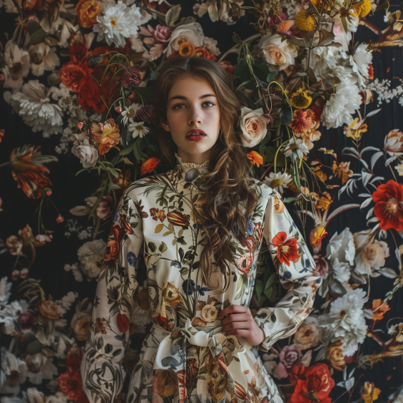 Tres beau style mannequin en imprime floraux