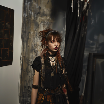 Un beau mannequin feminin en style grunge