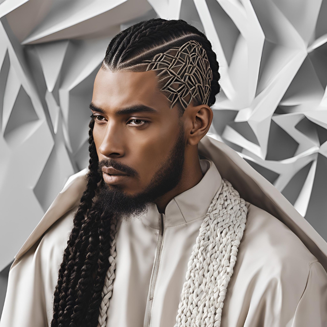 tresses géométriques homme