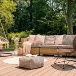 un magnifique salon de jardin en rotin