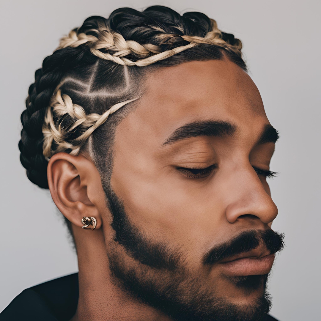 tresses en couronne homme
