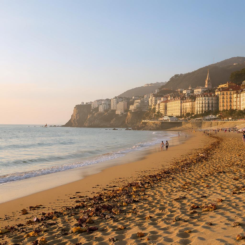 Plage de San Sebastián vide au petit matin en septembre