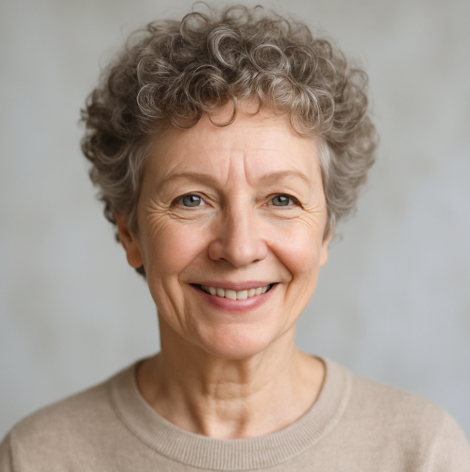 Coupe courte bouclee femme 60 ans cheveux sel et poivre boucles naturelles volume leger
