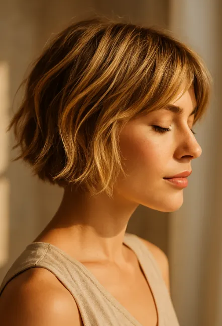 Bob texture effet soleil coupe courte femme