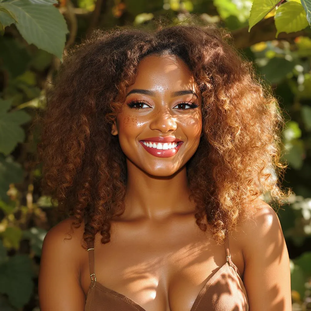 Cheveux mi-longs naturellement bouclés avec dégradé léger