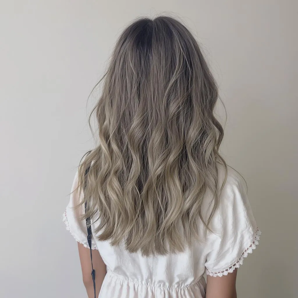 coupe cheveux mi long dégradé boho naturel vague floue
