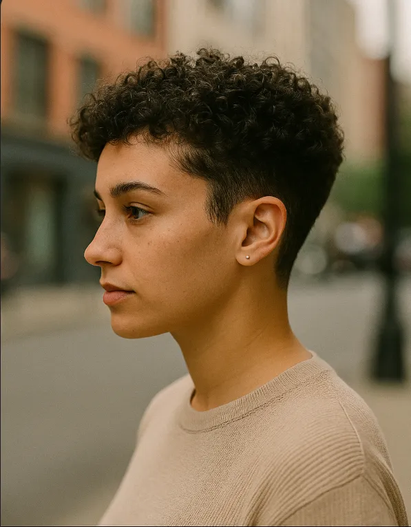 Coupe taper femme bouclee