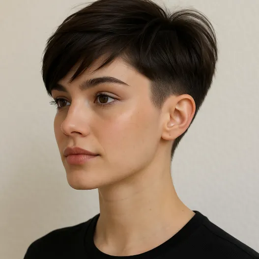 Faux undercut coupe courte femme look graphique ete