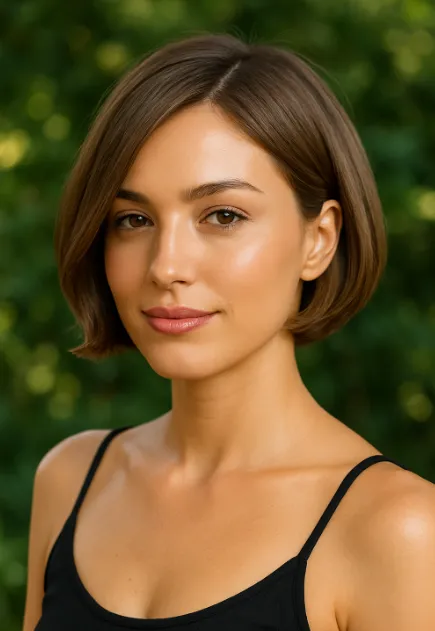 Mini bob arrondi coupe courte ete femme chic