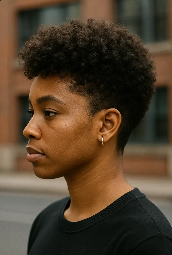Tapered coupe femme frisee