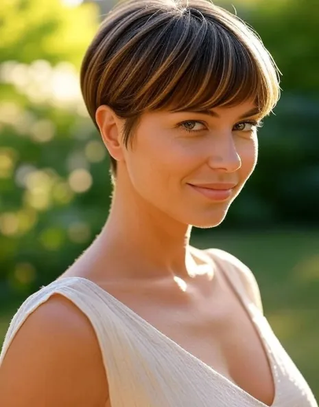 Belle femme carre plongeant dynamique exterieur