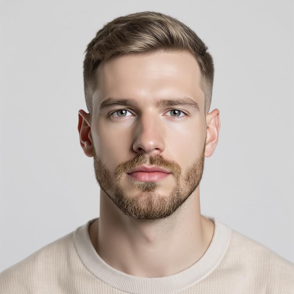 Coupe militaire skin fade avec barbe