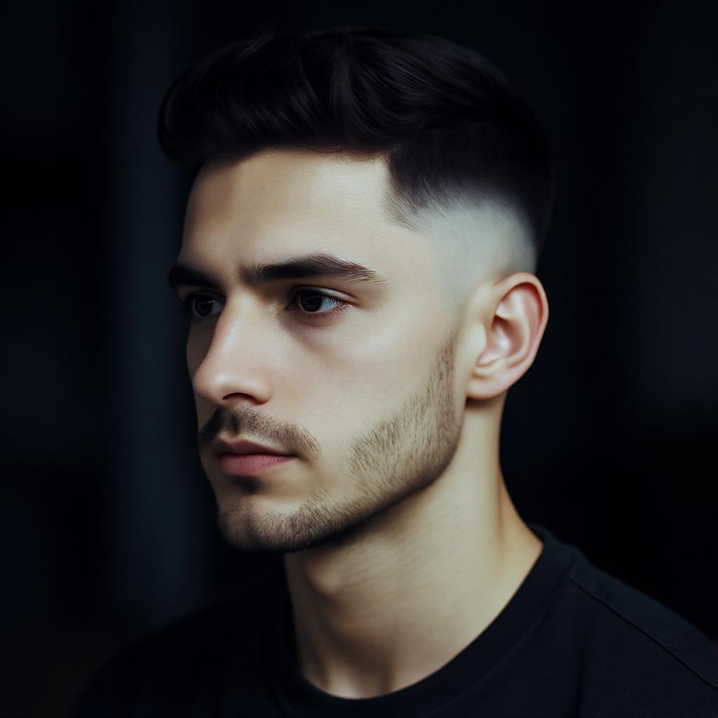 Coupe militaire fade avec dégradé progressif