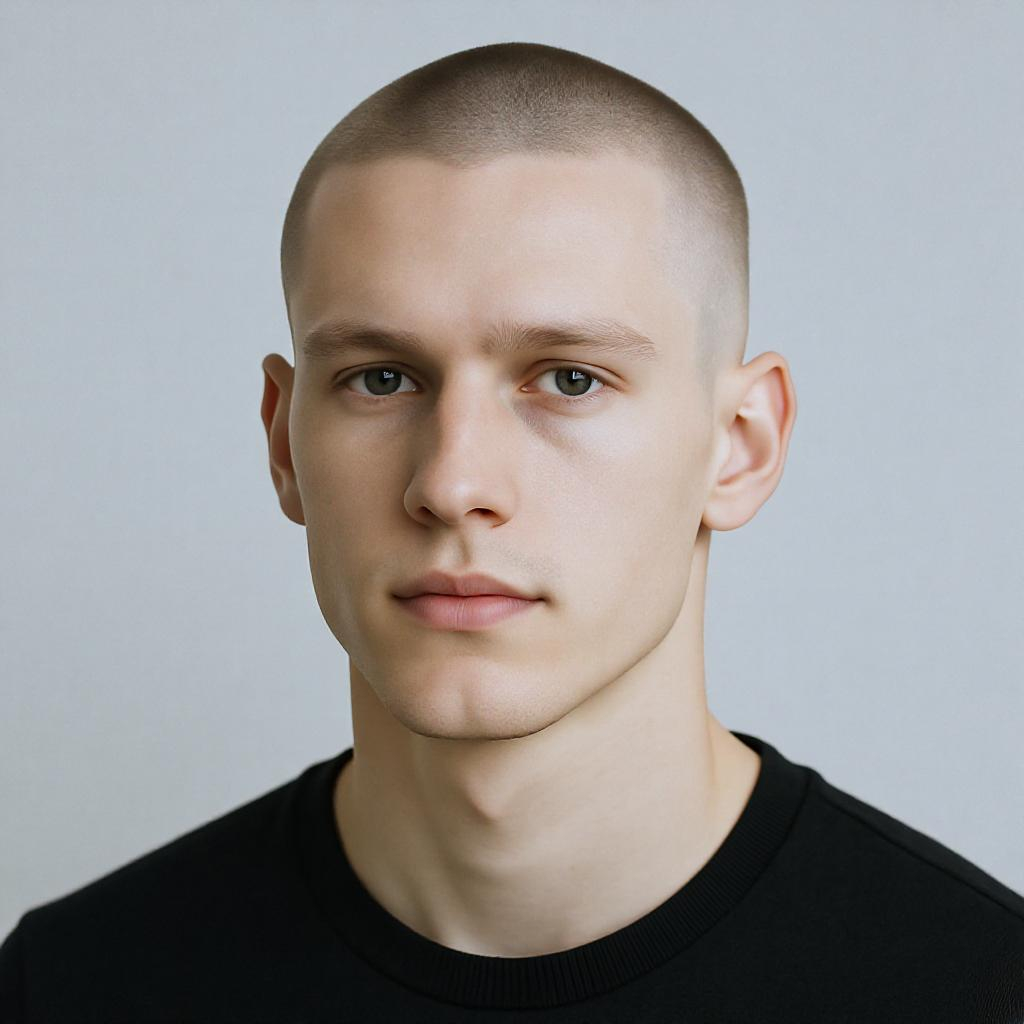 Homme avec une coupe buzz cut classique très courte