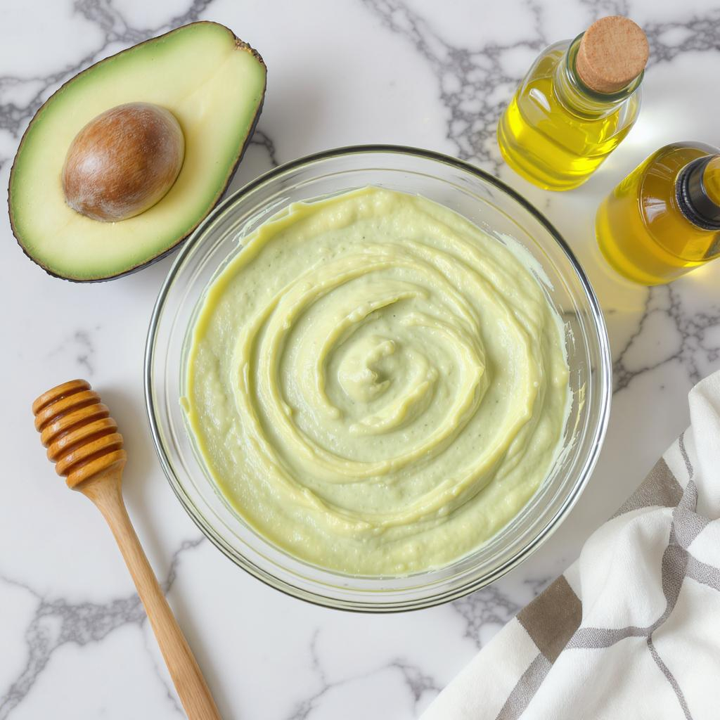masque maison cheveux secs à l'avocat et au miel