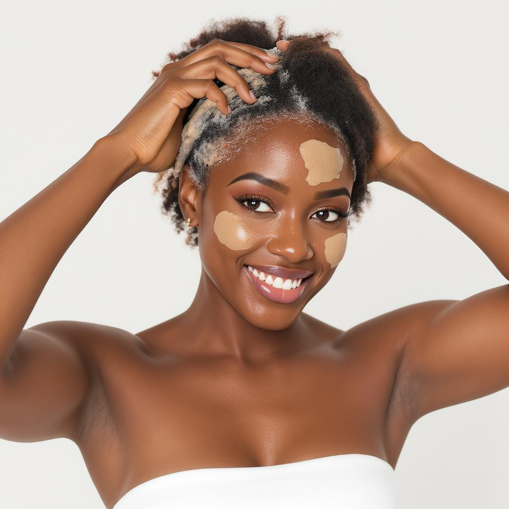 application d’un masque cheveux secs maison naturel