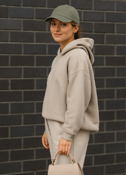  look néo-streetwear avec hoodie oversize et casquette