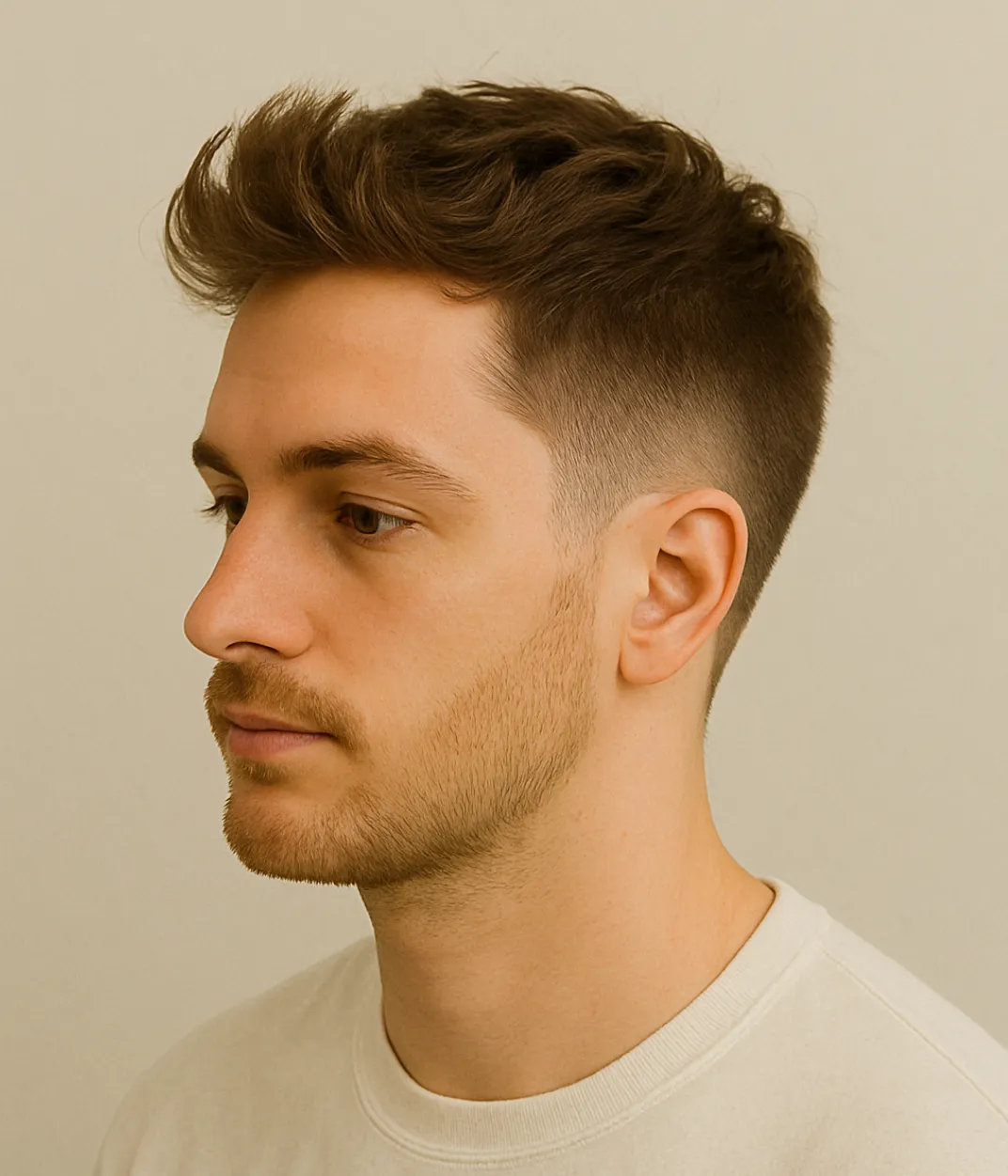  mid taper coupe homme cheveux ondulés avec dégradé latéral