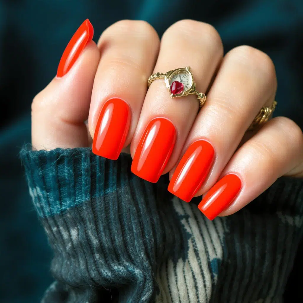 Vernis semi-permanent rouge orangé vintage tendance