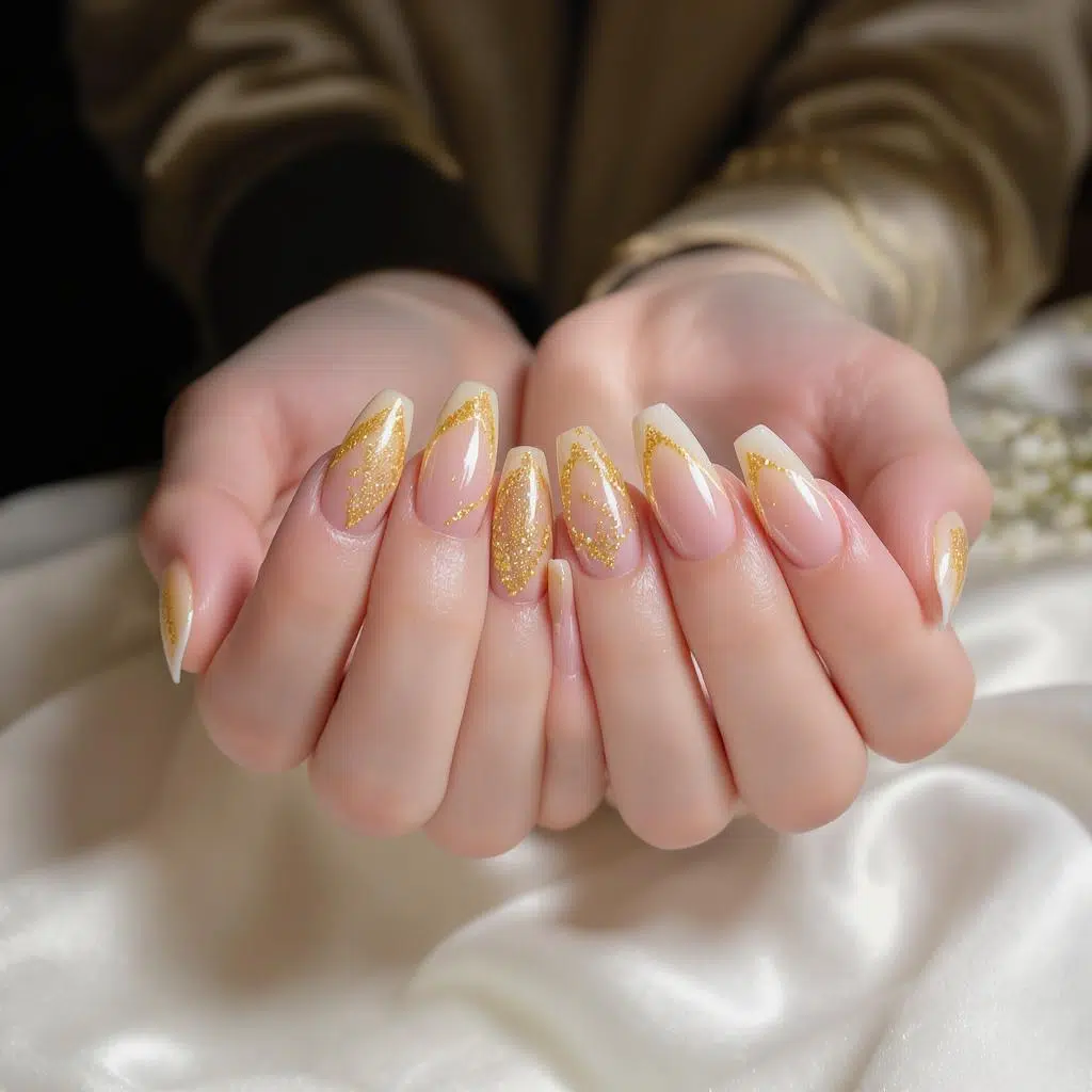 Baby boomer nude revisité avec reflet doré tendance 2025