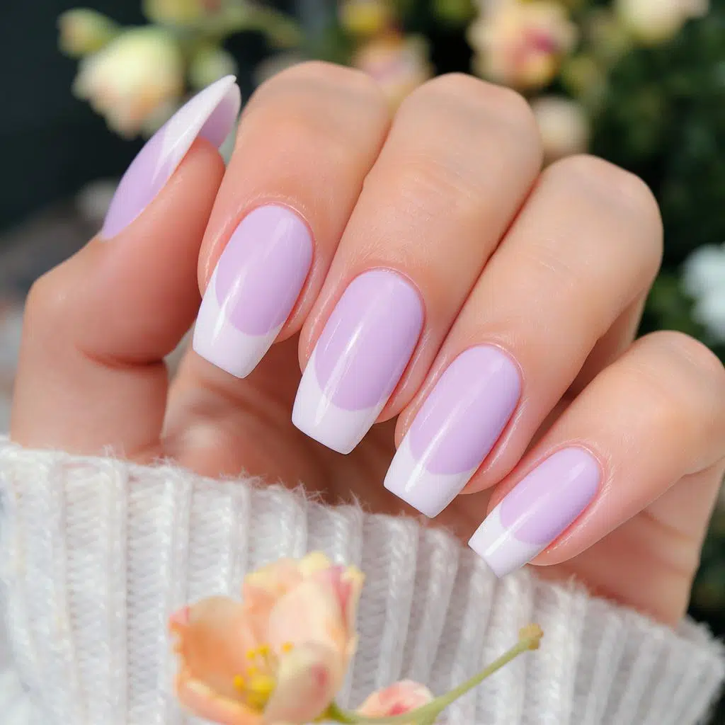 French pastel en vernis semi-permanent lilas doux et chic